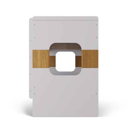 Pack Lit Superposé Gigogne Avec 2 Matelas 90x190 Cm Leji  Blanc Et Noisette