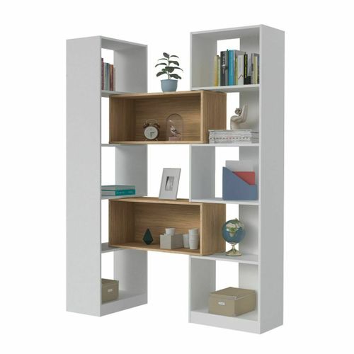 Etagère Bibliothèque Modulable Rubeus Blanc Et Bois