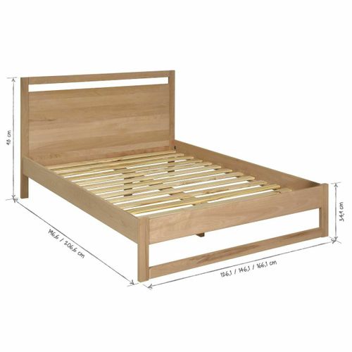 Pack Lit Avec Matelas 160x200 Cm Lio Bois Naturel