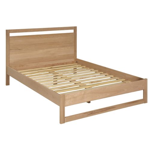 Pack Lit Avec Matelas 140x190 Cm Lio  Bois Naturel