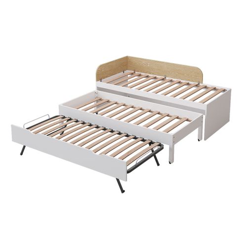 Lit Gigogne 3 Places 90x200 Cm Noha  Blanc