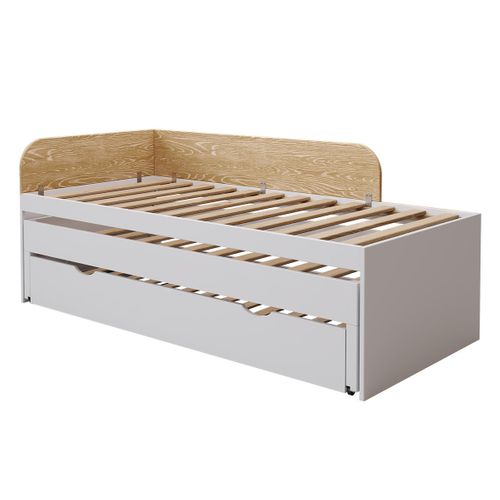 Lit Gigogne 3 Places 90x200 Cm Noha  Blanc