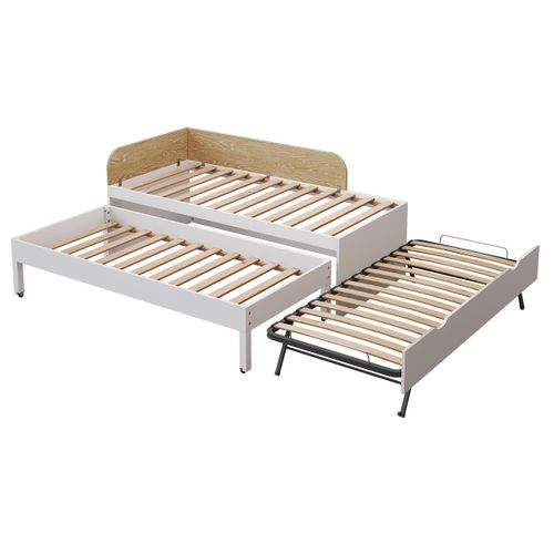 Lit Gigogne 3 Places 90x200 Cm Noha  Blanc