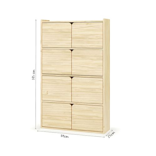 Bibliothèque Étagère 8 Portes  Sidney  Bois