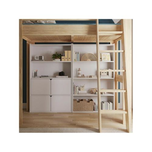 Bibliothèque Étagère 4 Portes  Sidney  Blanc