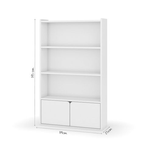 Bibliothèque Étagère 2 Portes  Sidney  Blanc