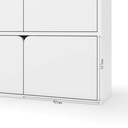 Bibliothèque Étagère 2 Portes  Sidney  Blanc