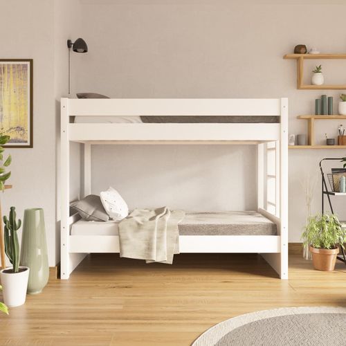Lit Superposé Avec Matelas 80x200 Cm Elora Blanc