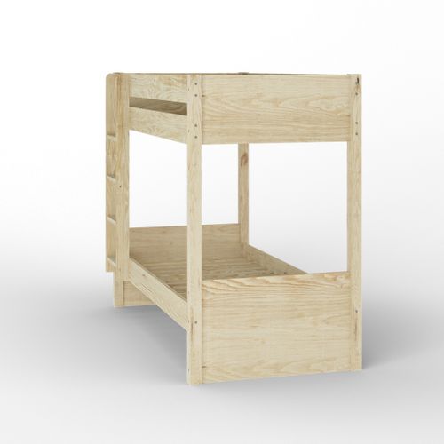 Lit Superposé Avec Matelas 80x200 Cm Lucia  Bois Naturel