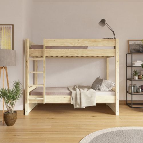 Lit Superposé Avec Matelas 80x200 Cm Lucia  Bois Naturel