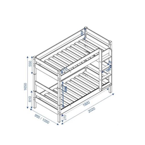 Pack Lit Superposé Séparable Gigogne Avec Matelas 90x190 Cm Aaron  Miel