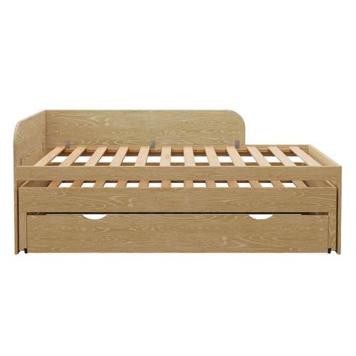 Pack Lit Gigogne Avec Tiroir Et Matelas 90x200 Cm Noha  Bois