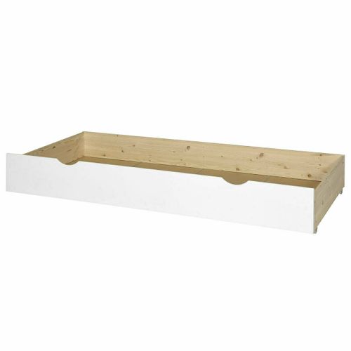 Pack Lit Gigogne Avec Tiroir Et Matelas 90x200 Cm Noha  Blanc