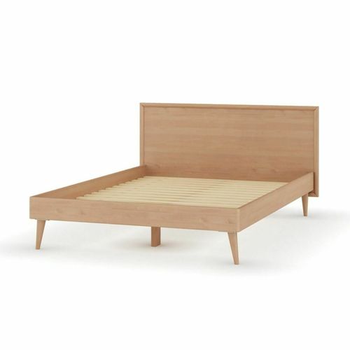Pack Lit Avec Matelas Mia 160x200 Cm Mia  Bois Naturel