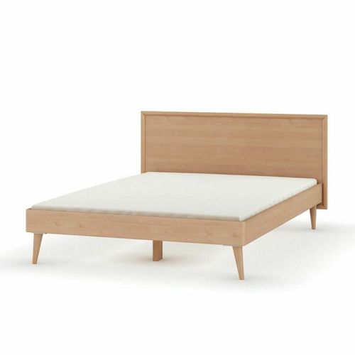 Pack Lit Avec Matelas Mia 160x200 Cm Mia  Bois Naturel