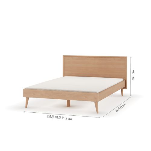 Pack Lit Avec Matelas Mia 160x200 Cm Mia  Bois Naturel