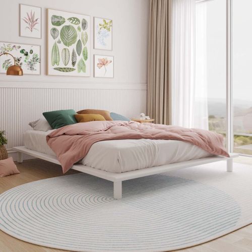 Pack Lit 2 Places Futon Avec Matelas 160x200 Cm Paolo  Blanc