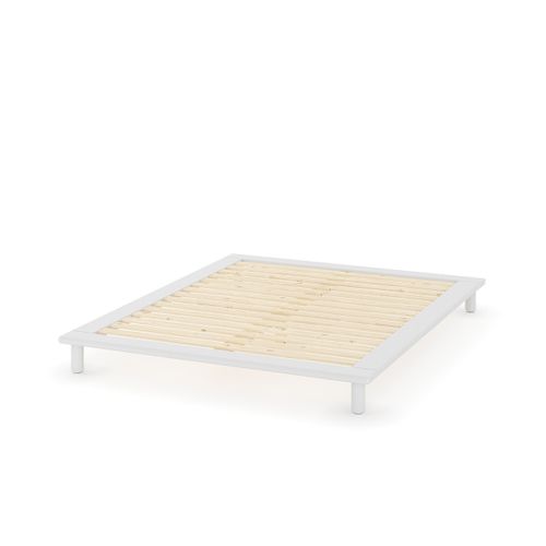 Pack Lit 2 Places Futon Avec Matelas 160x200 Cm Paolo  Blanc