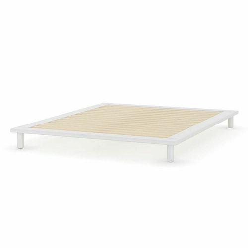 Pack Lit 2 Places Futon Avec Matelas 140x200 Cm Paolo  Blanc