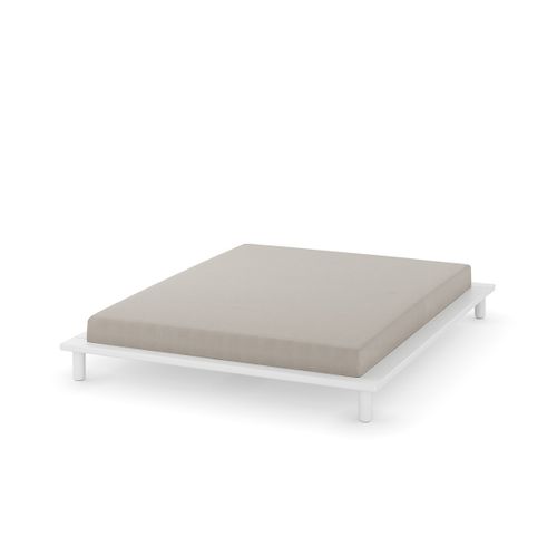 Pack Lit 2 Places Futon Avec Matelas 140x200 Cm Paolo  Blanc