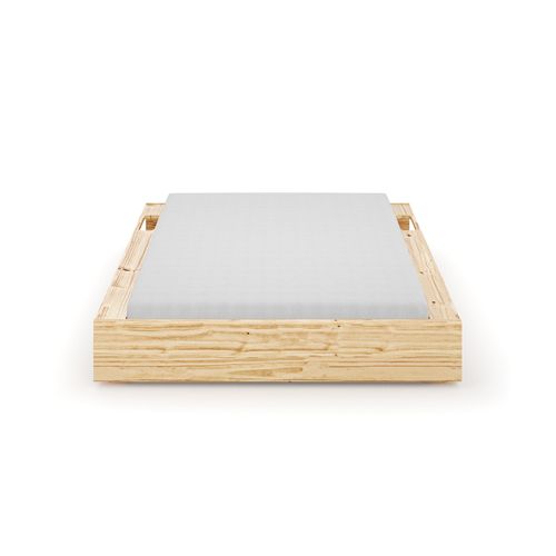Pack Lit Avec Rangements Et Matelas 140x200 Cm Hoggy  Bois Naturel