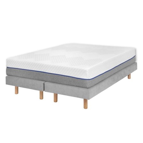 Pack 2 Sommiers Tapissiers Avec Matelas 70x190 Cm Habby  Gris