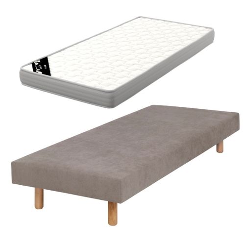 Pack Sommier Tapissier Avec Matelas 70x190 Cm Habby  Lin