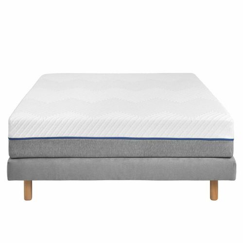 Pack Sommier Tapissier Avec Matelas 140x190 Cm Habby  Gris