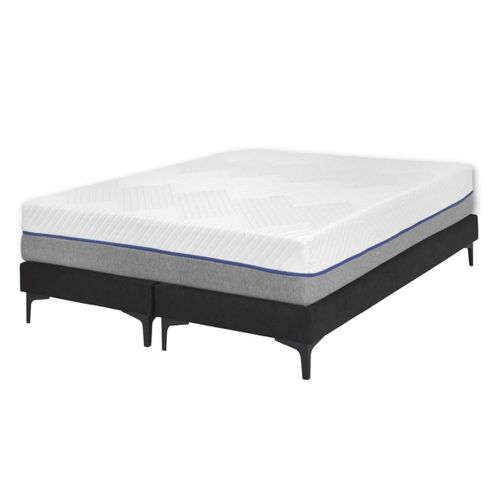 Pack De 2 Sommiers Tapissiers Avec Matelas 80x200 Cm Hiliana  Noir