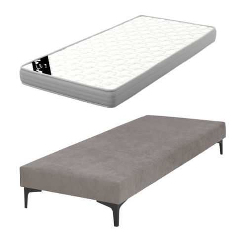 Pack Sommier Tapissier Avec Matelas 80x200 Cm Hiliana  Lin