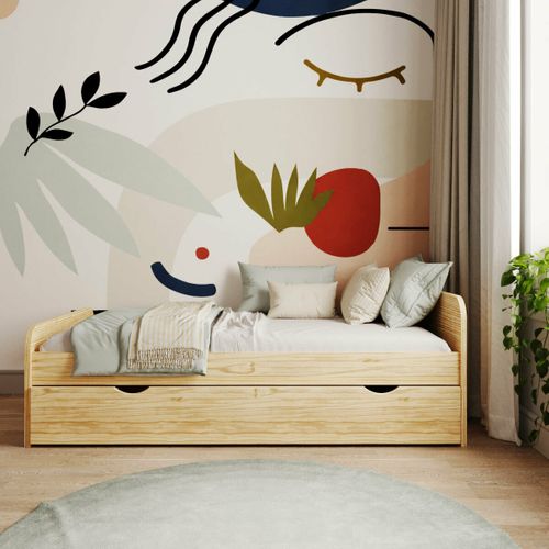 Lit Gigogne Avec Matelas 90x190 Cm Talia Bois