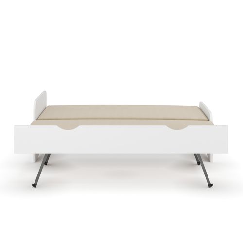 Lit Gigogne Avec Matelas 90x200 Cm Talia Blanc