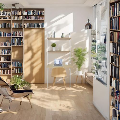 Bureau Mural Avec 2 Étagères En Bois Naturel Et Métal Blanc 76 X 51 X 185 Cm