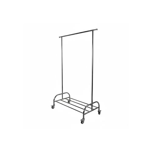 Portant Vêtements à Roulettes En Métal Gris Argenté 108-168 X 53 X 181 Cm