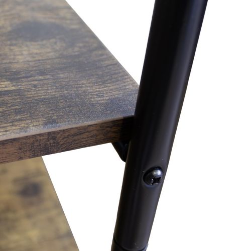 Portant à Vêtements Avec 2 Étagères En Métal Noir Et Bois Naturel 100 X 45 X 160 Cm