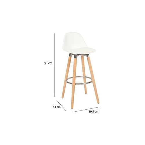 Tabouret De Bar Avec Pieds En Bois De Hêtre 39,5 X 44 X 91 Cm