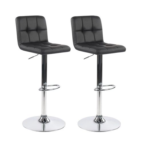 Lot De 2 Tabourets De Bar En Simili Cuir Noir 45 X 51 X 88 Cm