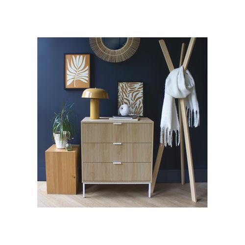 Commode Avec 3 Tiroirs Bois Naturel 72 X 40 X 80 Cm