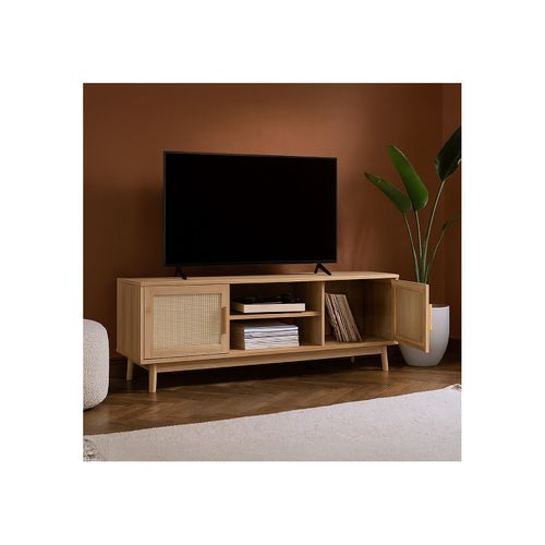 Meuble Télé En Bois Cannage 120 X 40 X 45 Cm