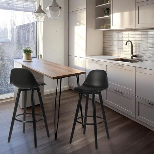 Tabouret De Bar Avec Pieds En Bois De Hêtre 39,5 X 44 X 91 Cm