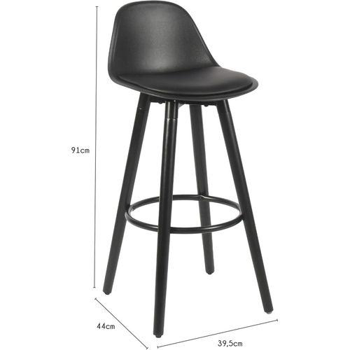 Tabouret De Bar Avec Pieds En Bois De Hêtre 39,5 X 44 X 91 Cm