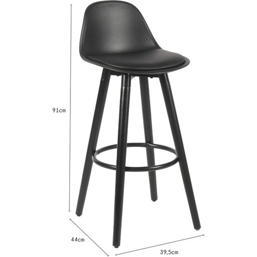 Tabouret De Bar Avec Pieds En Bois De Hêtre 39,5 X 44 X 91 Cm