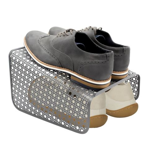 Lot De 6 Range-chaussures En Métal Noir 25 X 28 X 18 Cm