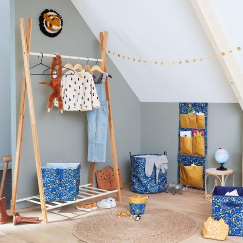 Portant à Vêtements En Bambou Naturel Et Métal 93 X 50 X 173 Cm