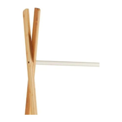 Portant à Vêtements En Bambou Naturel Et Métal 93 X 50 X 173 Cm