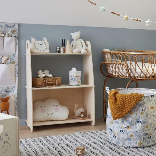 Bibliothèque Enfant Avec 3 Étagères Sans Clous Ni Vis En Bois Naturel 30 X 68 X 10 Cm