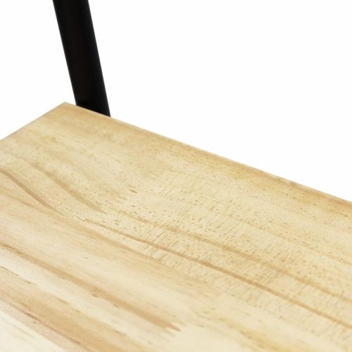 Portant à Vêtements Avec Étagère En Métal Noir Et Bois Naturel 80 X 45 X 170 Cm