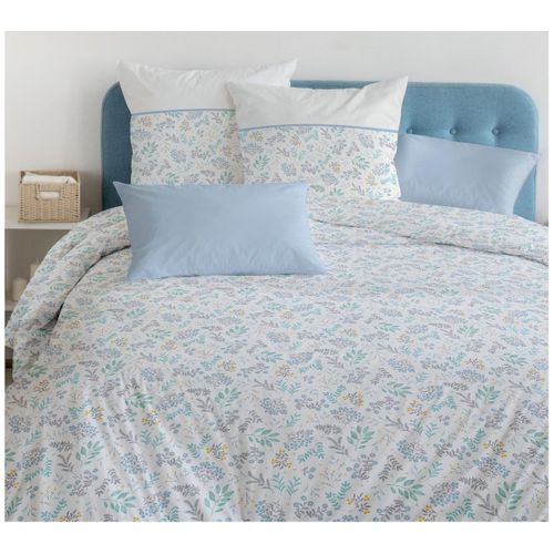 Adonis Parure De Couette 100% Coton - Bleu - 240x260 Cm
