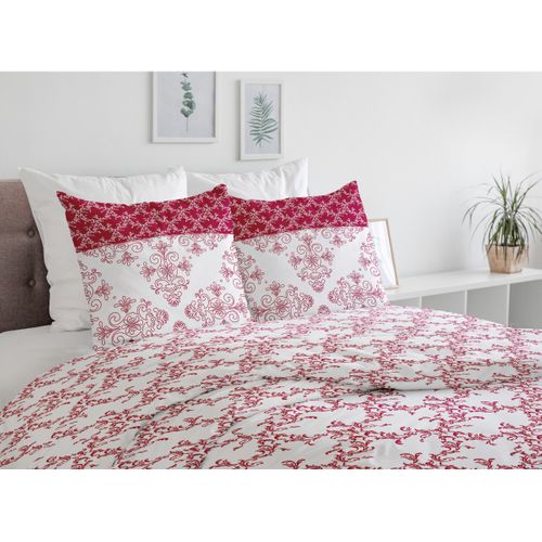 La Frise Parure De Couette 100% Coton - Bordeaux - 240x260 Cm