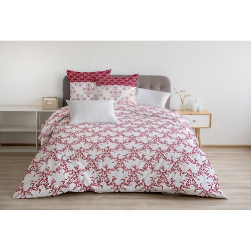 La Frise Parure De Couette 100% Coton - Bordeaux - 240x260 Cm